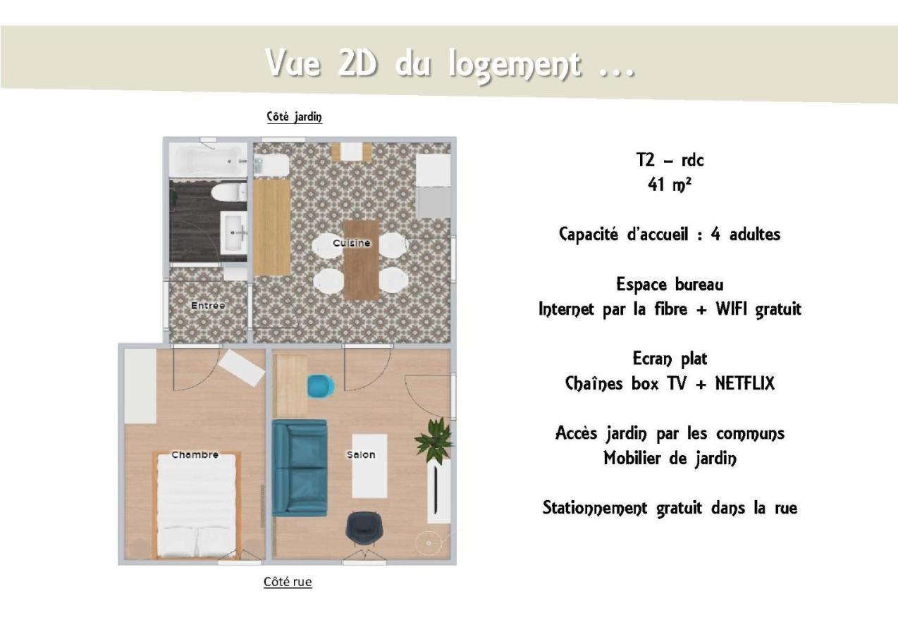 Le 62 - Spacieux T2 Avec Jardin, Parking & Tramway Grenoble Exterior foto