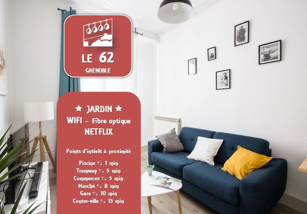 Le 62 - Spacieux T2 Avec Jardin, Parking & Tramway Grenoble Exterior foto